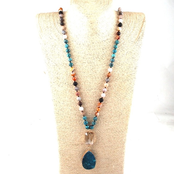 Anthropologie Druzy Quartz Pendant Necklace - Picture 3 of 8